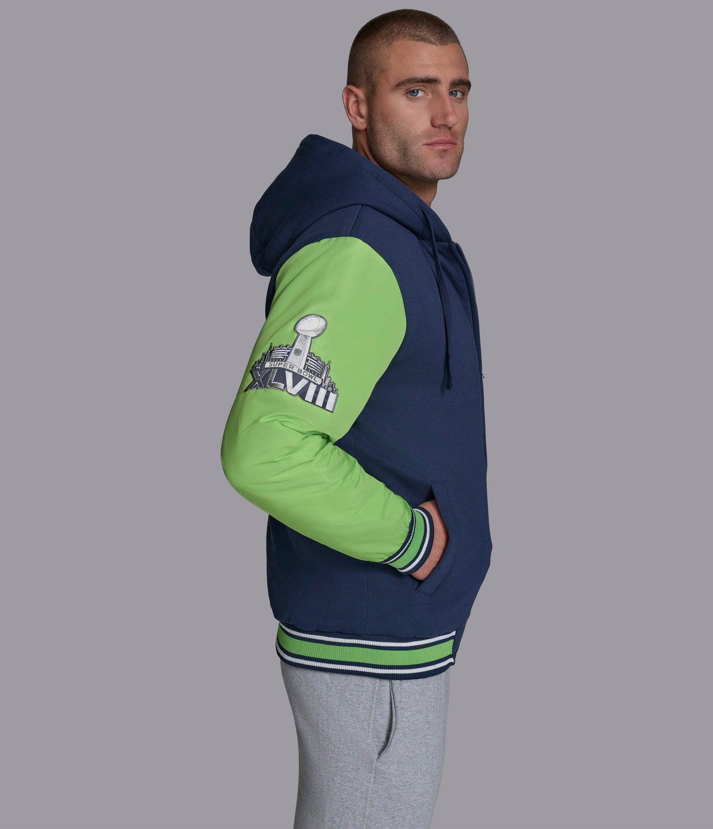 Seattle Seahawks Player Option Color Blocked Full Zip Hoodie