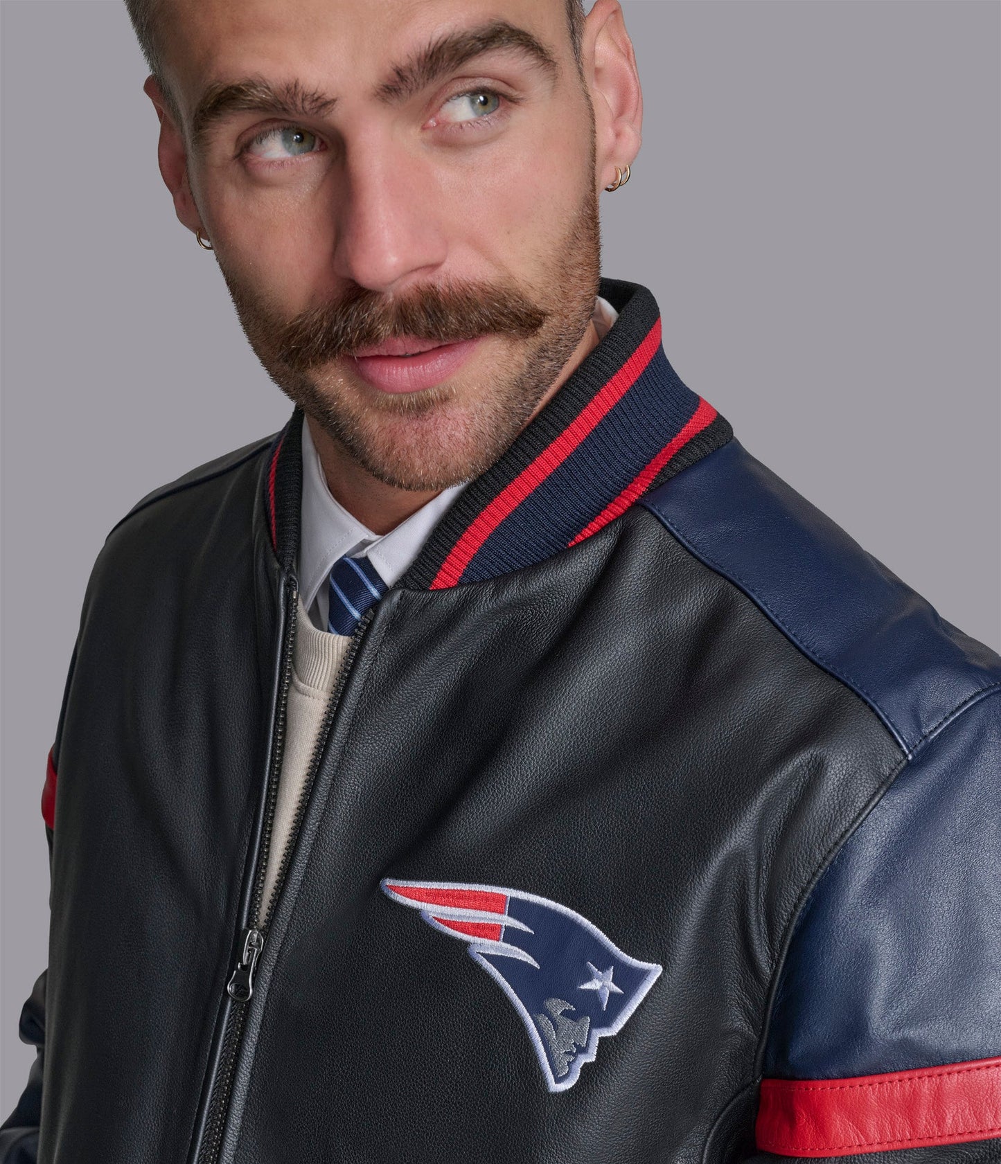 New England Patriots South Paw Leather Jacket