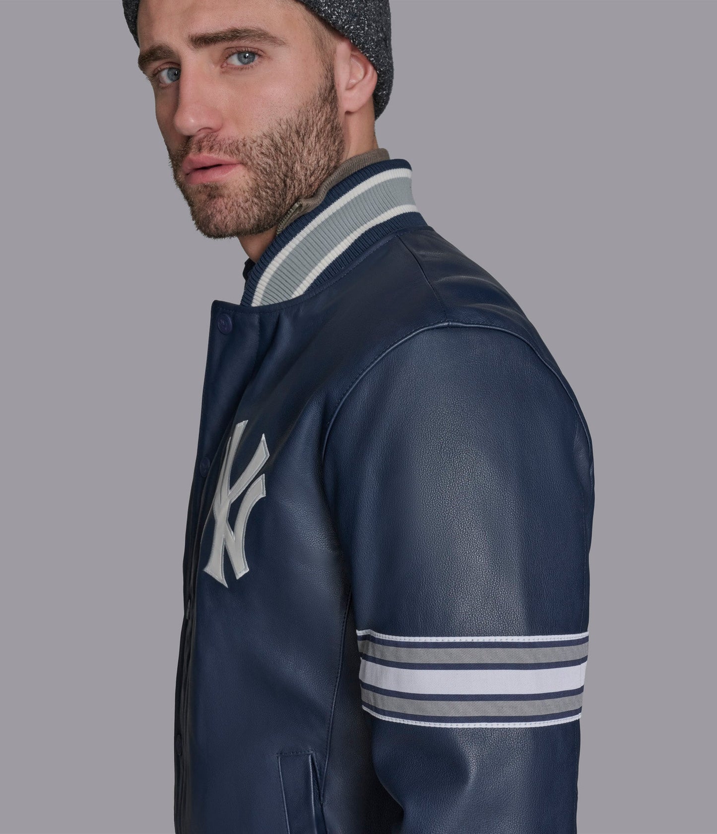 NY Yankees Leather Varsity Jacket