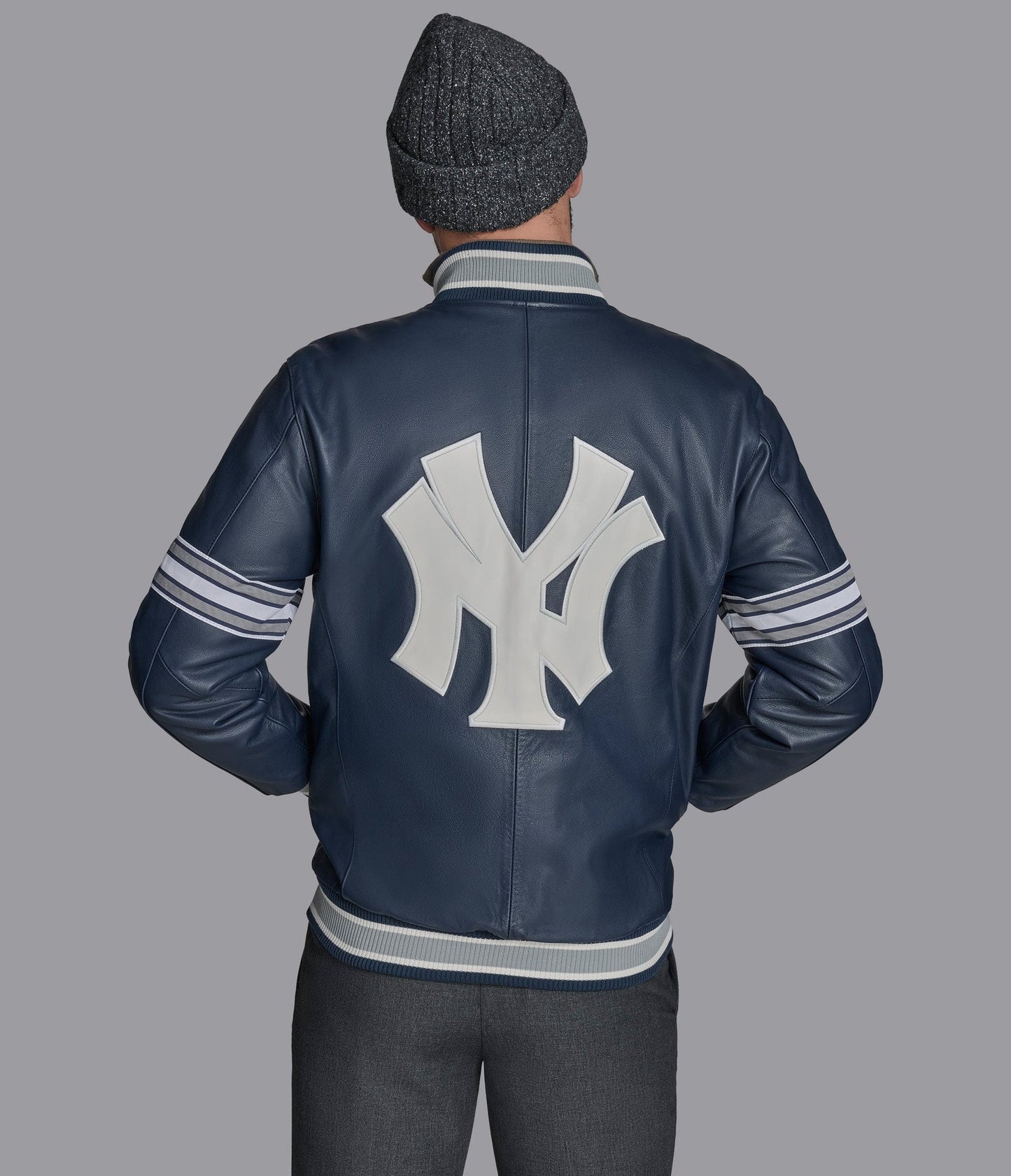 NY Yankees Leather Varsity Jacket