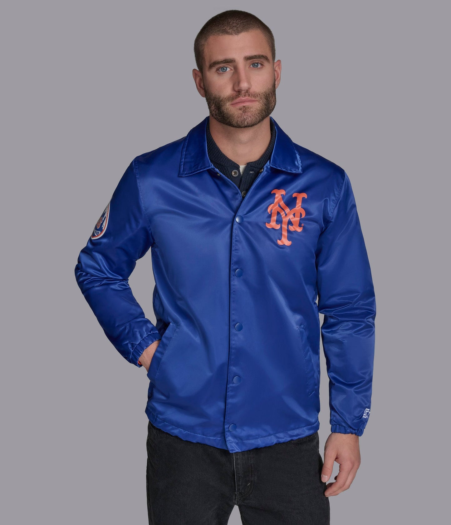 NY Mets Option Route Coaches Jacket