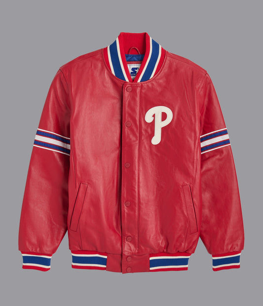 Philadelphia Phillies Leather Varsity Jacket