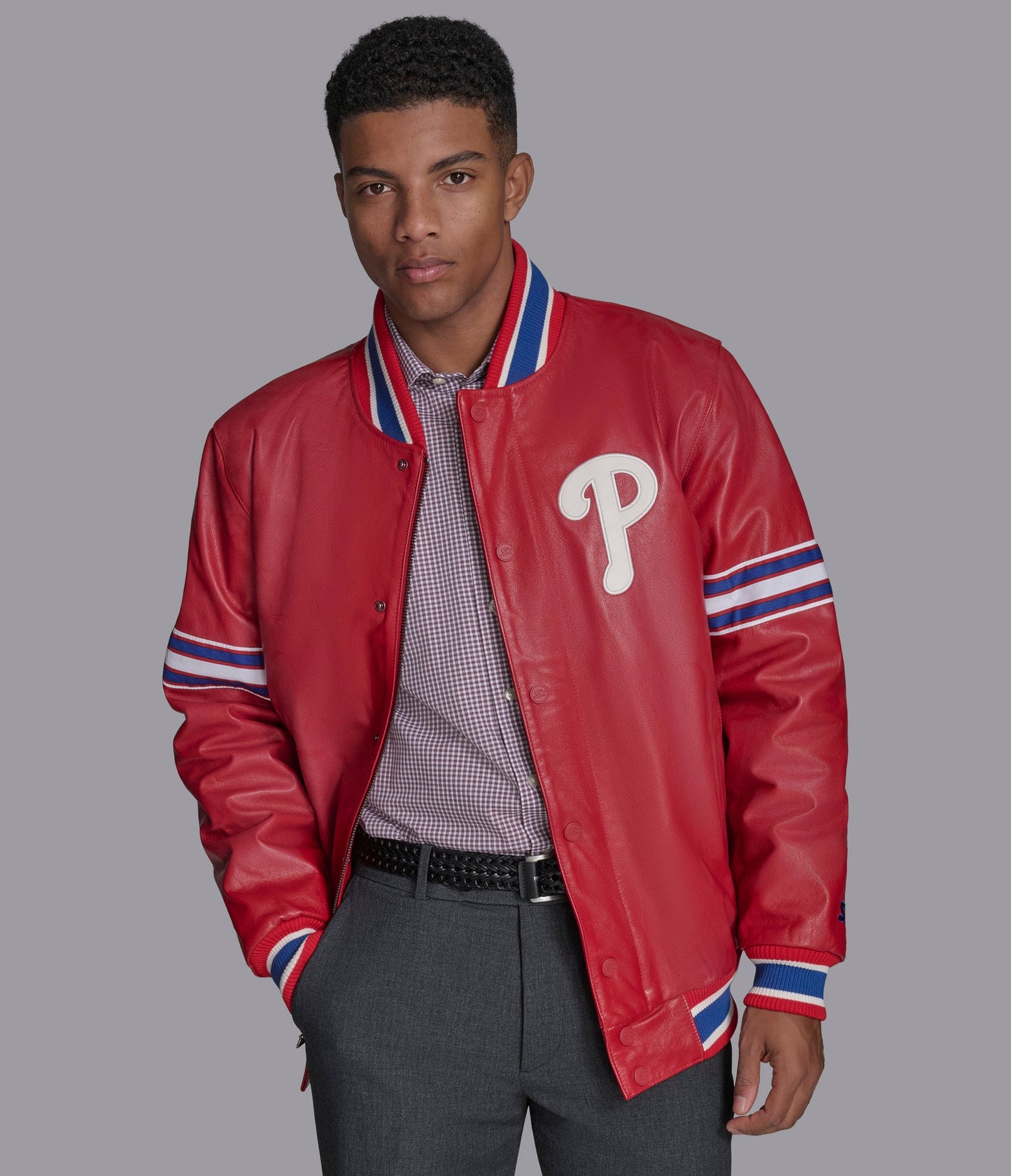 Philadelphia Phillies Leather Varsity Jacket