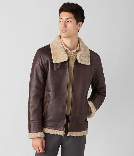 Ryan Leather Jacket With Fur Collar