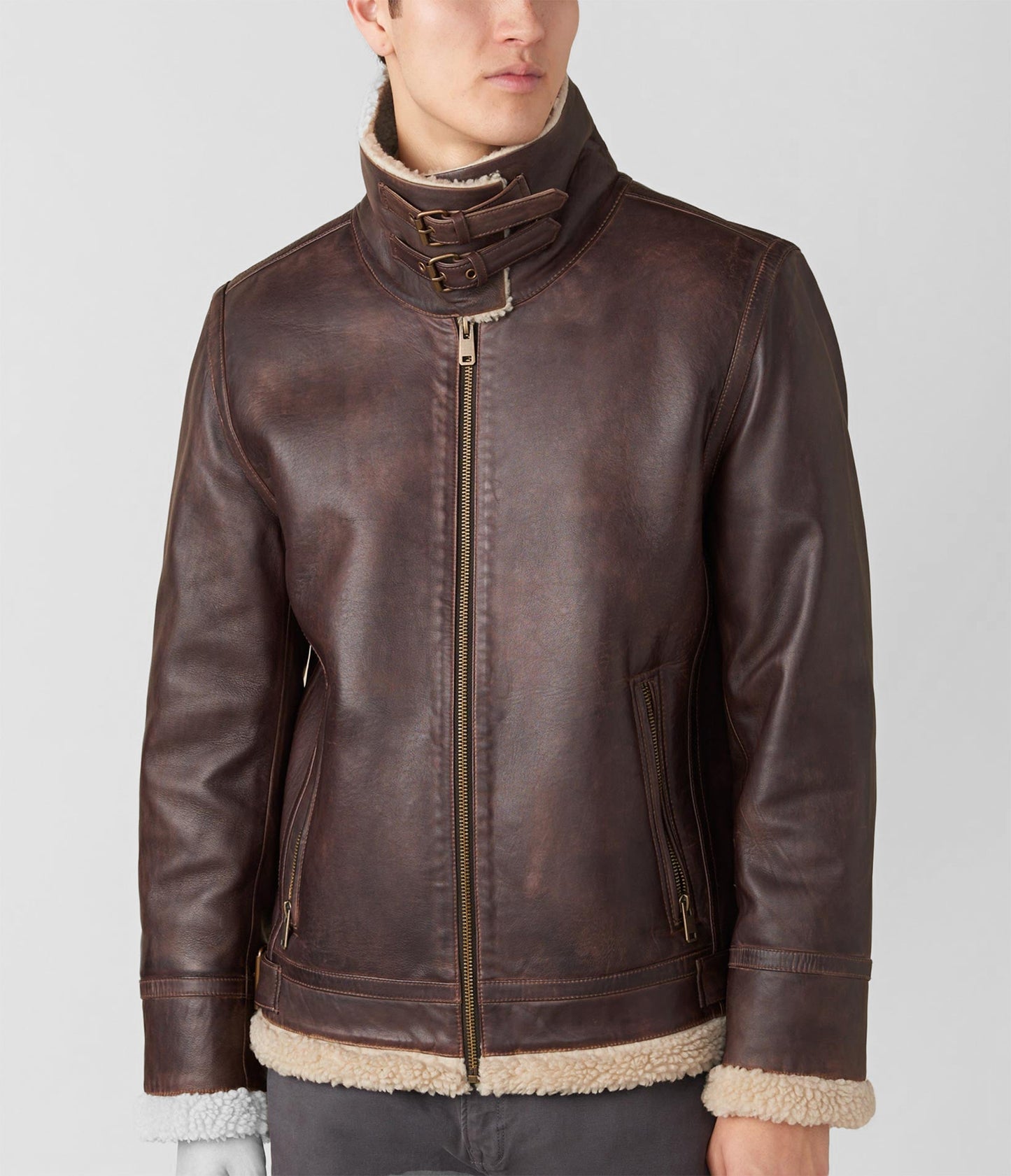 Ryan Leather Jacket With Fur Collar