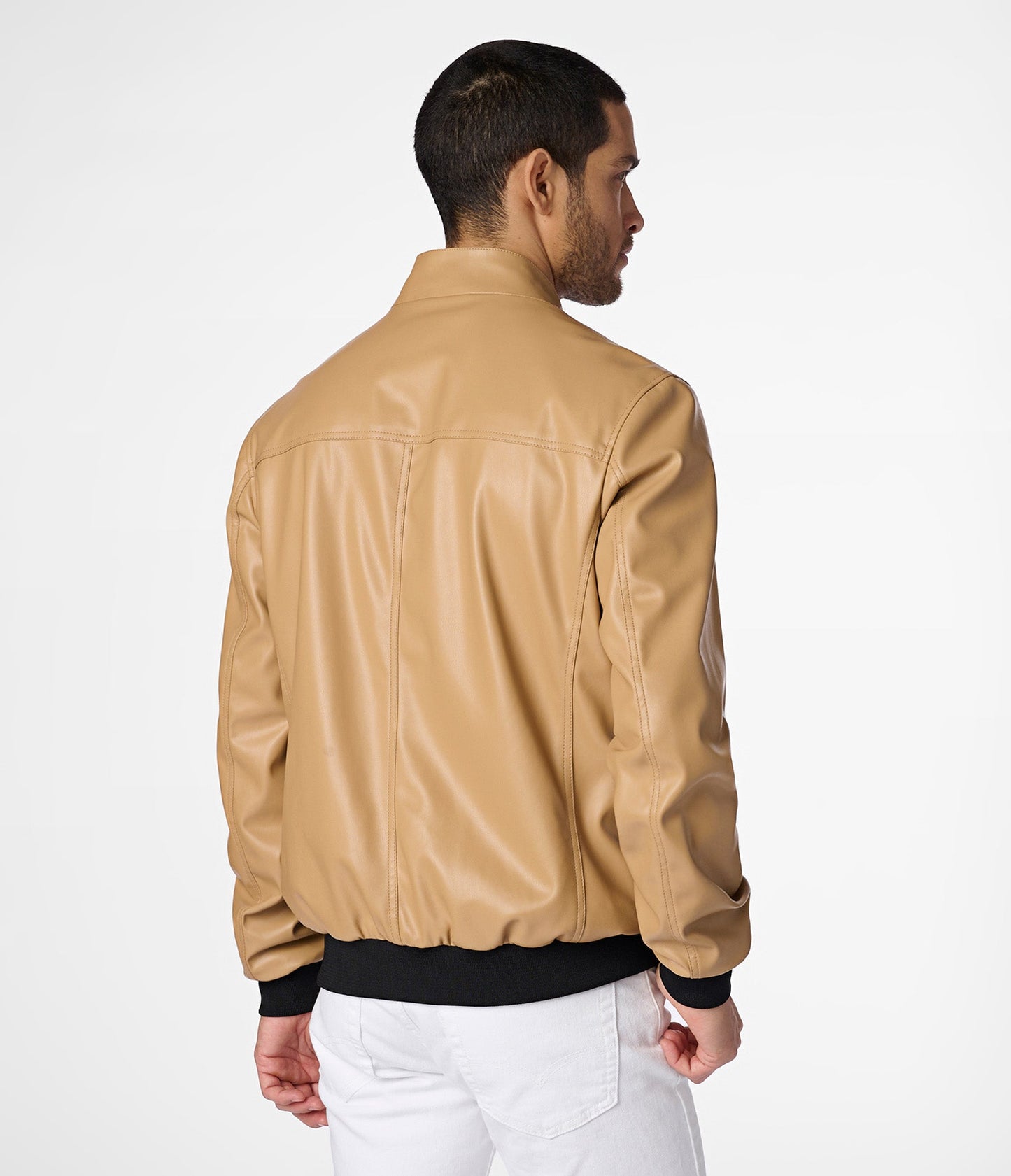 Faux Leather Bomber