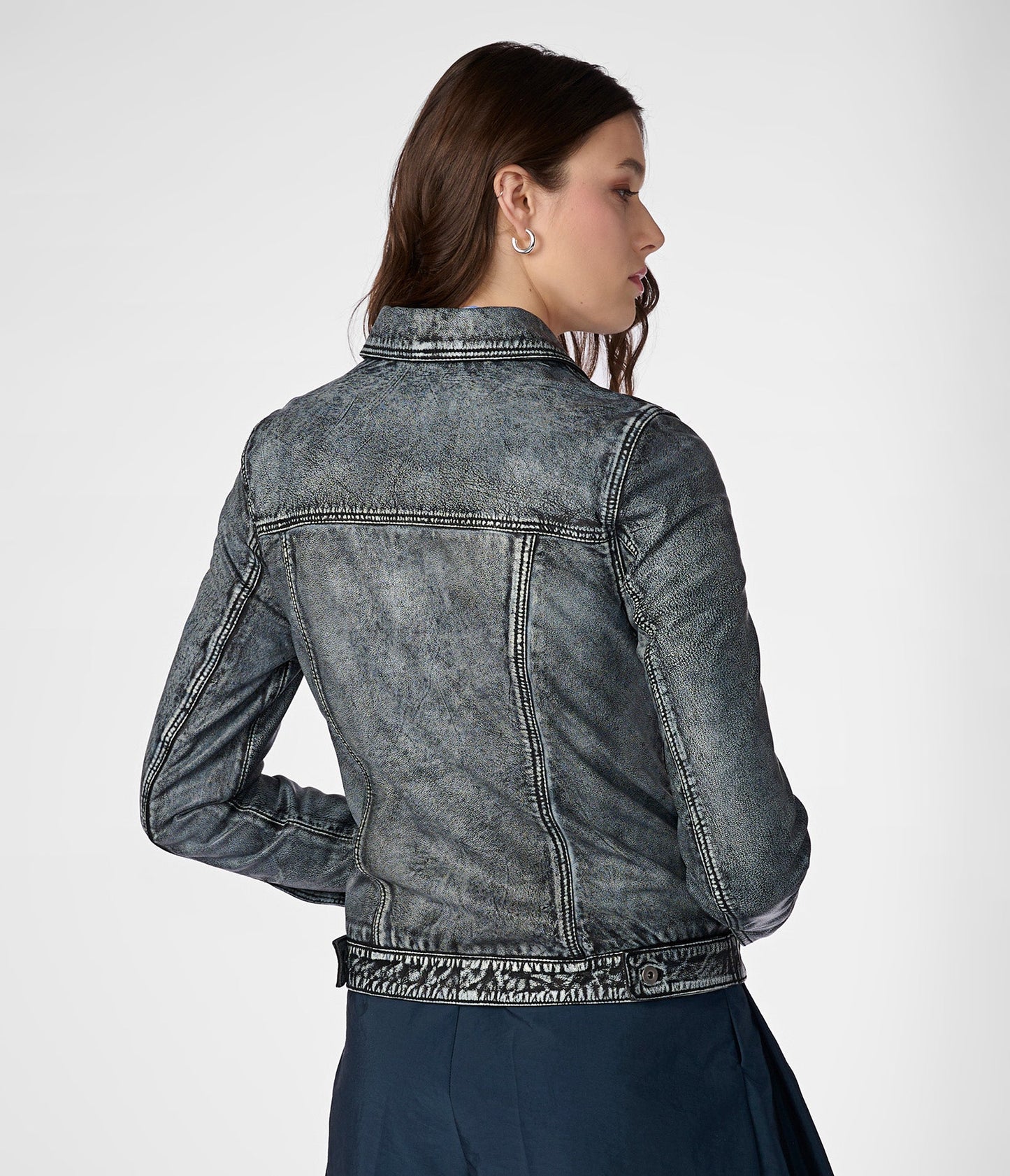 Addison Leather Denim Jacket